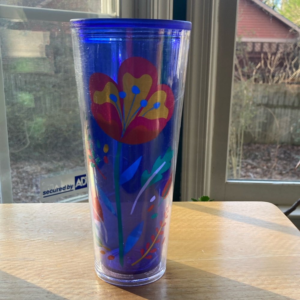Starbucks purple blue floral cup
